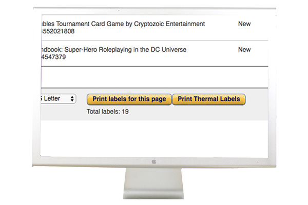 Screenshot of the thermal print button